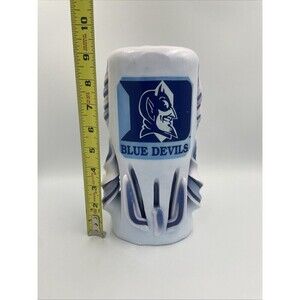 Duke University Blue Devils Candle Hand Carved Ribbon Rare Gift New Unscented